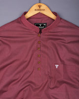 Ozgon Maroon With Gray Printed Cotton Shirt Style Kurta
