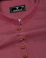 Ozgon Maroon With Gray Printed Cotton Shirt Style Kurta