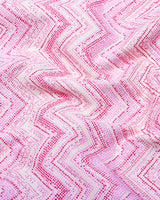 TamTam Pink With Yellow Zigzag Printed Cotton Shirt Style Kurta