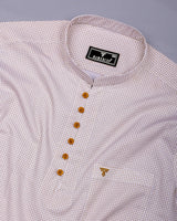 Coconut Butter Cream With White Check Shirt Style Kurta