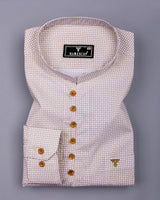 Coconut Butter Cream With White Check Shirt Style Kurta