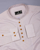 Coconut Butter Cream With White Check Shirt Style Kurta