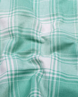 Mongar Green With White Dobby Check Cotton Shirt