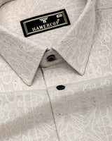 Alabaster Cream Dobby Textured Cotton Shirt