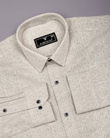 Alabaster Cream Dobby Textured Cotton Shirt