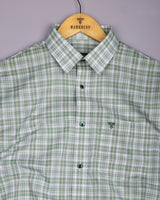 Velis Green With White Check Linen Cotton Formal Shirt