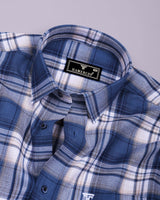 Drizzle Blue With White Check Dobby Cotton Shirt