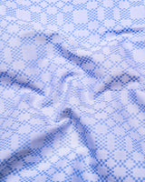 Maxican Blue Jacquard Textured Designer Cotton Shirt