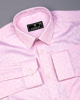 Maxican Pink Jacquard Textured Cotton Shirt