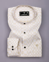 Maxican Cream Jacquard Textured Cotton Shirt