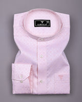 Glacier Pink With White Jacquard Cotton Shirt