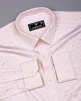 Glacier Cream With White Jacquard Cotton Shirt