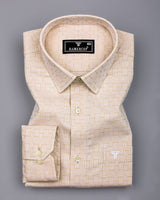 Bela Clay Cream Jacquard Textured Cotton Shirt