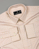 Bela Clay Cream Jacquard Textured Cotton Shirt