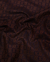 Coco Brown With Black Jacquard Cotton Shirt