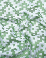 Tropysm Green With White Jacquard Cotton Shirt