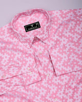 Tropysm Pink With White Jacquard Cotton Shirt