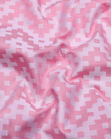 Tropysm Pink With White Jacquard Cotton Shirt