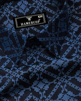 Topeka Gray With Black Jacquard Textured Cotton Shirt