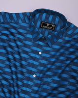 Graham Blue Jacquard Textured Cotton Shirt