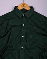 Lewis Green Jacquard Textured Cotton Shirt