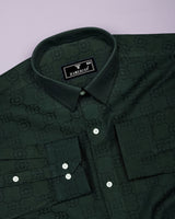 Lewis Green Jacquard Textured Cotton Shirt
