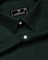 Lewis Green Jacquard Textured Cotton Shirt