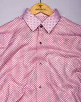 Peach Blush With White Jacquard Textured Designer Shirt