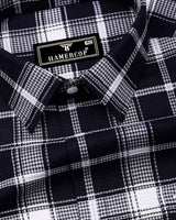 Domira NavyBlue With White Waffle Dobby Check Shirt