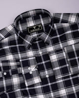Domira NavyBlue With White Waffle Dobby Check Shirt