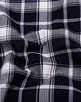 Domira NavyBlue With White Waffle Dobby Check Shirt