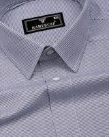 Smog Gray With White Micro Houndstooth Premium Giza Shirt