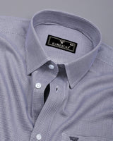 Smog Gray With White Micro Houndstooth Premium Giza Shirt