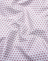 Fluffy Maroon With Gray Printed Premium Cotton Formal Shirt