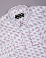 Fluffy Maroon With Gray Printed Premium Cotton Formal Shirt