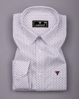 Fluffy Maroon With Gray Printed Premium Cotton Formal Shirt