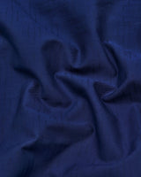 Curious Blue Solid Dobby Cotton Formal Shirt