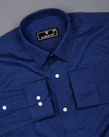 Curious Blue Solid Dobby Cotton Formal Shirt