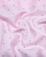 Jelly Pink With Wine Printed Dobby Cotton Shirt