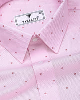 Jelly Pink With Wine Printed Dobby Cotton Shirt