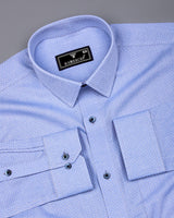 Ural SkyBlue With White Jacquard Texture Formal Shirt