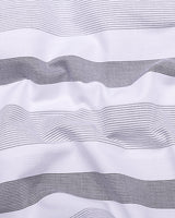 Breez White With Black Stripe Oxford Cotton Shirt
