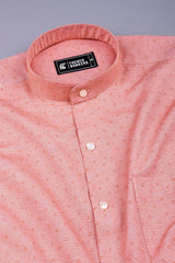 Orange premium jacquard cotton shirt