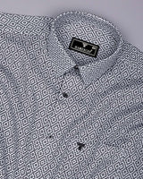 Truxton White With Black Dobby Textured Cotton Shirt