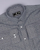 Truxton Black With White Dobby Textured Cotton Shirt