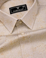 Virgo Green With White Printed Cotton Shirt