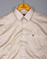 Virgo Green With White Printed Cotton Shirt