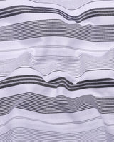 Tista White With Black Stripe Oxford Cotton Shirt