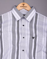 Tista White With Black Stripe Oxford Cotton Shirt