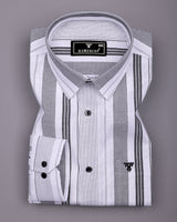 Tista White With Black Stripe Oxford Cotton Shirt
